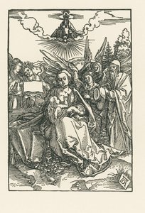 Sagrada Família com cinco anjos, c.1503-04 (xilogravura) de Albrecht Dürer or Duerer