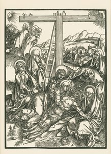 Lamentação de Cristo, c.1500 (xilogravura) de Albrecht Dürer or Duerer