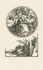 Madona num círculo, c.1514 (xilogravura) de Albrecht Dürer or Duerer
