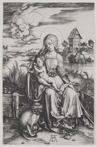 Madona com o macaco, c.1498 (gravura) de Albrecht Dürer or Duerer