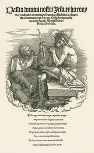 Homem das Dores escarnecido por um soldado, c.1511 (xilogravura) de Albrecht Dürer or Duerer