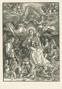 Maria Virgem coroada por dois anjos de Albrecht Dürer or Duerer
