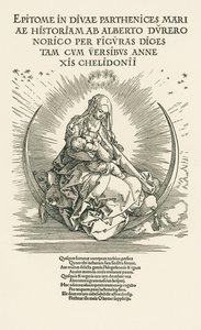 Maria Virgem com o Menino na Glória, c.1511 (xilogravura) de Albrecht Dürer or Duerer