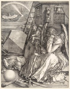 Melencolia I de Albrecht Dürer (1471-1528) em suas 3 gravuras mestras completadas em 1514. de Albrecht Dürer