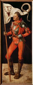 Ala direita do altar de Paumgartner: Santo Eustáquio (pintura sobre madeira de tília) de Albrecht Dürer or Duerer