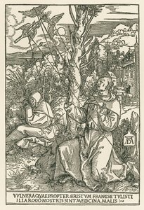 São Francisco recebendo os estigmas, c.1503-04 (xilogravura) de Albrecht Dürer or Duerer