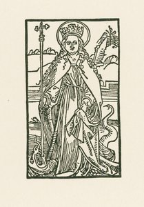 Santa Margarida. Ilustração do Hortulus Anime. Impresso por Michael Furter, Basileia de Albrecht Dürer or Duerer