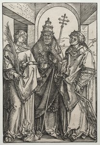 Santos Estêvão, Sisto e Lourenço, c.1504-05 (xilogravura) de Albrecht Dürer or Duerer