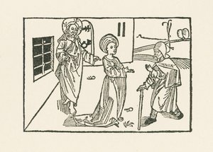 Segunda obra de Misericórdia: acolhimento do peregrino em sua casa de Albrecht Dürer or Duerer
