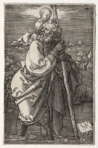 São Cristóvão, virado para a esquerda de Albrecht Dürer or Duerer