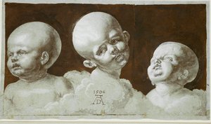 Estudos da cabeça de uma criança (desenho) de Albrecht Dürer or Duerer