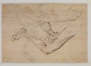 Estudo de uma perna esquerda sob dois pontos de vista de Albrecht Dürer
