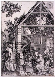 A Adoração dos Pastores (xilogravura) de Albrecht Dürer