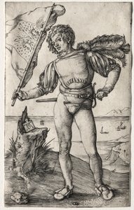 O porta-estandarte da Borgonha, c. 1500 (gravura) de Albrecht Dürer or Duerer