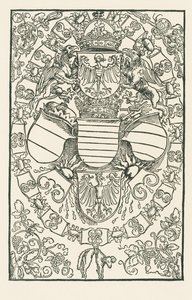 Brasão de armas de Maximiliano I, como Rei dos Romanos de Albrecht Dürer or Duerer