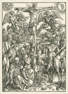 A Crucificação, c.1498 (xilogravura) de Albrecht Dürer or Duerer