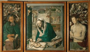 O Altar de Dresden, c.1496 (têmpera sobre tela) de Albrecht Dürer or Duerer