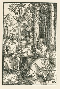 Os Eremitas Santo António Magno e São Paulo, c.1503-04 (xilogravura) de Albrecht Dürer or Duerer