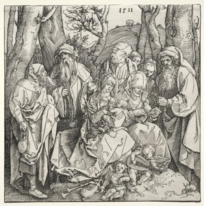 A Sagrada Família com dois anjos músicos de Albrecht Dürer or Duerer