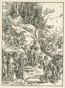 O Martírio dos Dez Mil, c.1496 (xilogravura) de Albrecht Dürer or Duerer