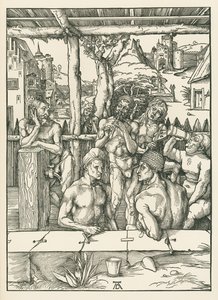 O Banho dos Homens, c.1496-97 (xilogravura) de Albrecht Dürer or Duerer