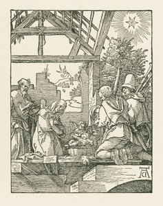 A Natividade, c.1510 (xilogravura) de Albrecht Dürer or Duerer