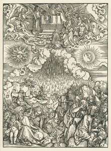 A abertura do quinto e sexto selos. O Apocalipse de São João, c.1497-98 (xilogravura) de Albrecht Dürer or Duerer