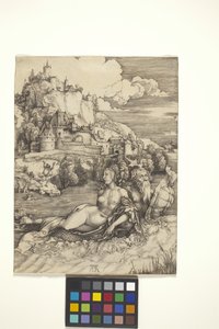 O monstro marinho (Meerwunder) (gravura em papel colocado) de Albrecht Dürer