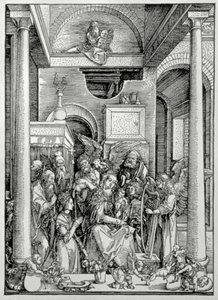 A Virgem e o Menino com Santos (xilogravura) de Albrecht Dürer