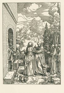 A Visitação - Santa Maria visita Santa Isabel, c.1503-04 (xilogravura) de Albrecht Dürer or Duerer