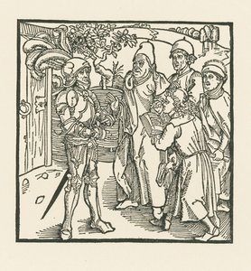 O cavaleiro encarrega dois escribas e dois sacerdotes de compilarem este livro de Albrecht Dürer or Duerer