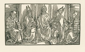 Três bispos e dois monges de Albrecht Dürer or Duerer