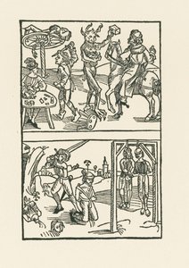 Xilogravura de "Wie der Würffel auff ist Kumen". de Albrecht Dürer or Duerer
