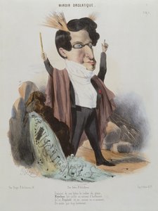 Caricatura de Jakob Meyerbeer (1791-1864) compositor alemão
