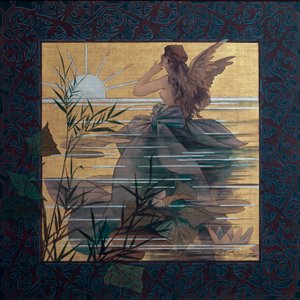 Composição com ninfa alada ao nascer do sol - Pintura de Alexandre de Riquer i Ynglada (1856-1920)