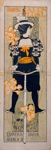 "Pedal do Salão" Publicidade para uma pista de ciclismo em Málaga (Espanha) - Litografia de Alexandre de Riquer i Ynglada (1856-1920)
