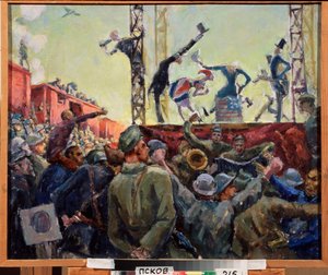 Brigada de agitação na frente de Aleksandr Aleksandrovich Osmerkin