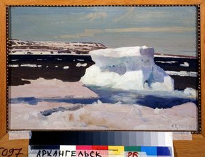 O mar de Kara, vista do arquipélago de Novaya Zemlya. Pintura de Alexander Alexeyevich Borisov (1866-1934). Óleo sobre tela, 33 x 50,5 cm de Aleksandr Alekseevich Borisov