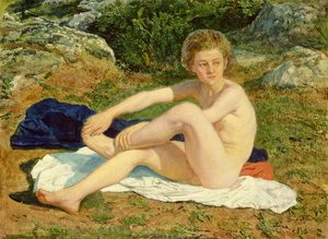 Um menino pelado, estudo para &39;A aparência de Cristo antes do povo&39;, 1840-50