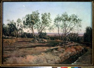 "Oliveiras perto do cemitério de Albano" Pintura de Alexander Ivanov (1806-1858) 1845 Galeria Estadual Tretyakov, Moscovo de Aleksandr Andreevich Ivanov