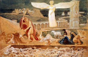A aparição de um anjo anunciando o nascimento de Cristo (óleo sobre tela) de Aleksandr Andreevich Ivanov
