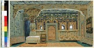Cenário para a ópera The Pskov Maiden, de N.Rimsky Korsakov (Rimsky-Korsakov) (1844-1908) (Cenografia para a ópera The Pskov Maiden, de N.Rimsky Korsakov (Rimsky-Korsakov).