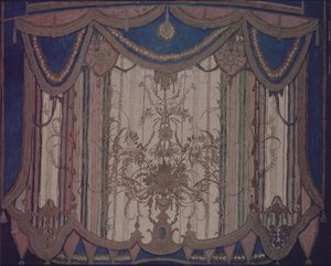 Projeto de cortina para a peça de teatro The Masquerade de M. Lermontov, 1917 de Aleksandr Jakovlevic Golovin