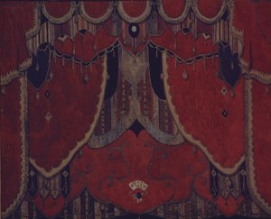 Projeto da cortina principal da peça de teatro The Masquerade de M. Lermontov, 1917 de Aleksandr Jakovlevic Golovin