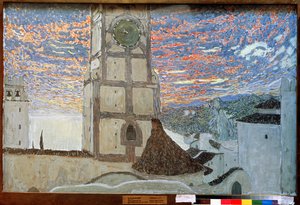 Aldeia siciliana, cenografia para Dom Juan de Molière, 1910 (pintura a quente) de Aleksandr Jakovlevic Golovin