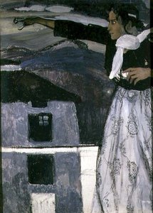 Mulher em cinzento (óleo sobre tela) de Aleksandr Jakovlevic Golovin