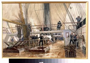 La fregate Svetlana (A fragata Svetlana). Pintura de Alexander Karlovich Beggrov (1841-1914), aguarela sobre papel, 29,1 x 44,5 cm