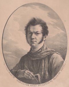Auto-retrato com álbum e caneta, 1819., 1819. de Aleksandr Orlovsky