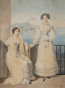 Retrato das irmãs Condessas Dorothea 1804-1863 e Catherine 1803-1888 von Tiesenhausen, 1825