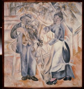 Os músicos. Peinture de Alexander Vasilyevich Shevchenko (Alexandre Chevtchenko) (1883-1948), huile sur toile